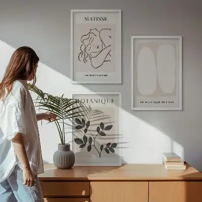 Sada obrazů do obývacího pokoje stylové obrazy s rostlinnými motivy od Matisse