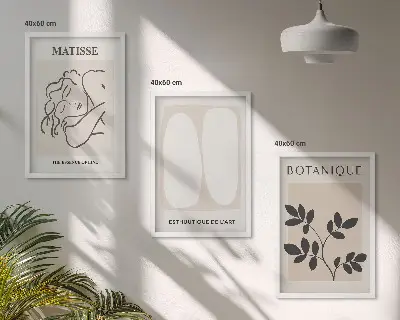 Sada obrazů do obývacího pokoje stylové obrazy s rostlinnými motivy od Matisse