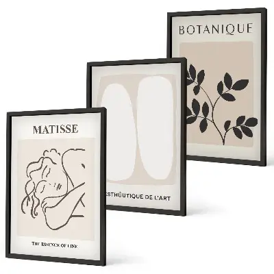 Sada obrazů do obývacího pokoje stylové obrazy s rostlinnými motivy od Matisse