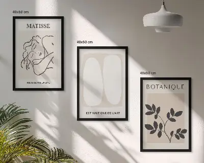 Sada obrazů do obývacího pokoje stylové obrazy s rostlinnými motivy od Matisse