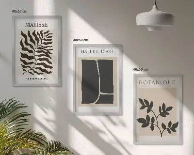 Minimalistické plakáty s rostlinami sada 3 obrazů