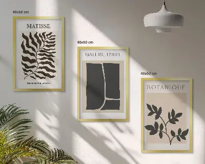 Minimalistické plakáty s rostlinami sada 3 obrazů