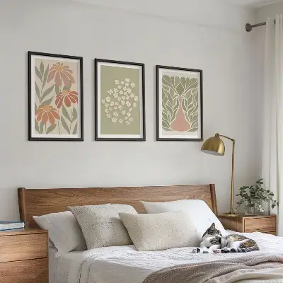 Kompozice obrazů na stěnu květinové boho vzory