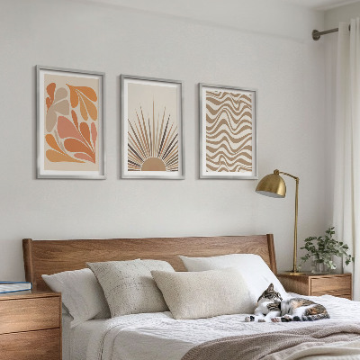 Sada obrazů do obývacího pokoje Slunce boho pastelové tvary