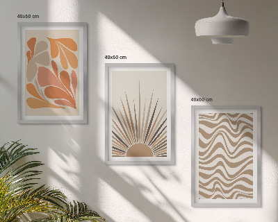 Sada obrazů do obývacího pokoje Slunce boho pastelové tvary