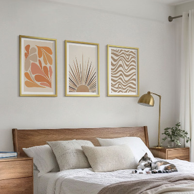 Sada obrazů do obývacího pokoje Slunce boho pastelové tvary