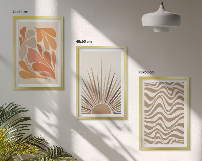Sada obrazů do obývacího pokoje Slunce boho pastelové tvary