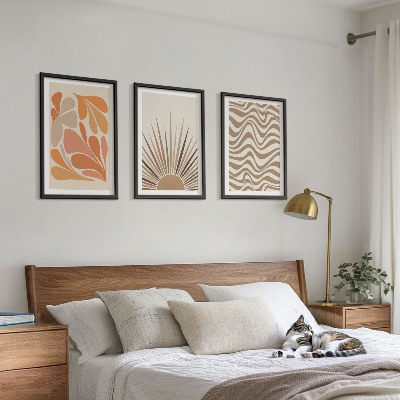 Sada obrazů do obývacího pokoje Slunce boho pastelové tvary