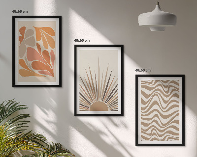 Sada obrazů do obývacího pokoje Slunce boho pastelové tvary