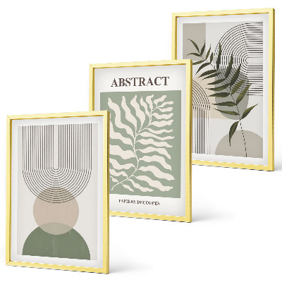 Kompozice obrazů na stěnu Botanické boho abstrakce