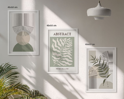 Kompozice obrazů na stěnu Botanické boho abstrakce