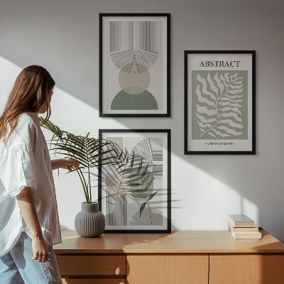 Kompozice obrazů na stěnu Botanické boho abstrakce
