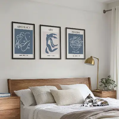 Sada obrazů do obývacího pokoje se stylovými abstraktními vzory od Matisse