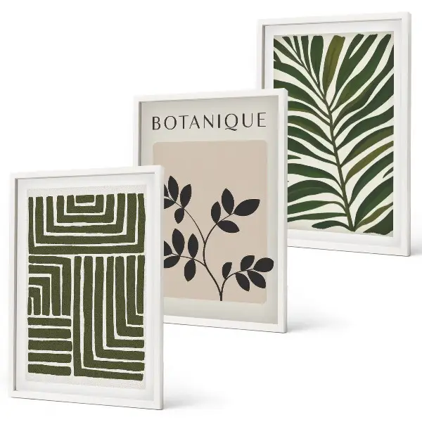 Sada 3 obrazů v botanickém boho minimalismu