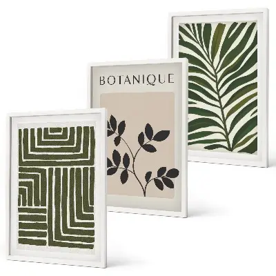 Sada 3 obrazů v botanickém boho minimalismu