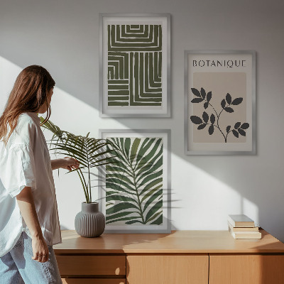 Sada 3 obrazů Botanický boho minimalismus