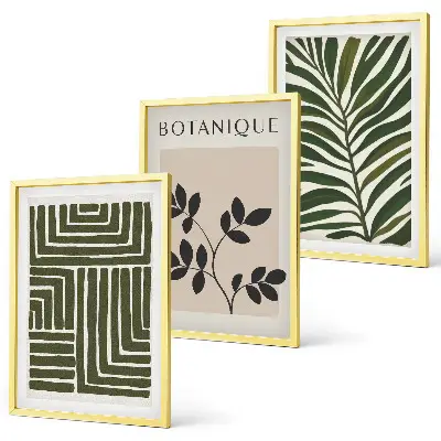Sada 3 obrazů v botanickém boho minimalismu