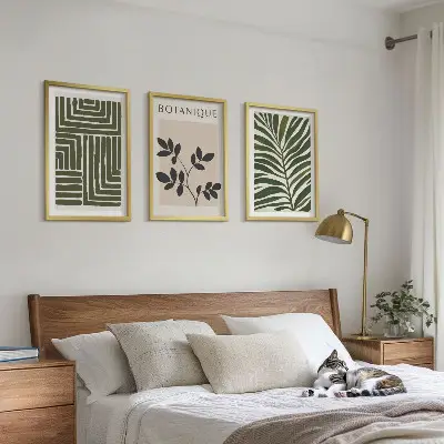 Sada 3 obrazů v botanickém boho minimalismu