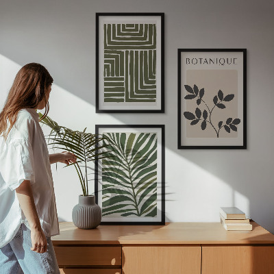 Sada 3 obrazů Botanický boho minimalismus