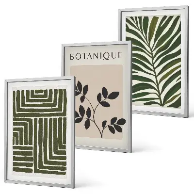 Sada 3 obrazů v botanickém boho minimalismu