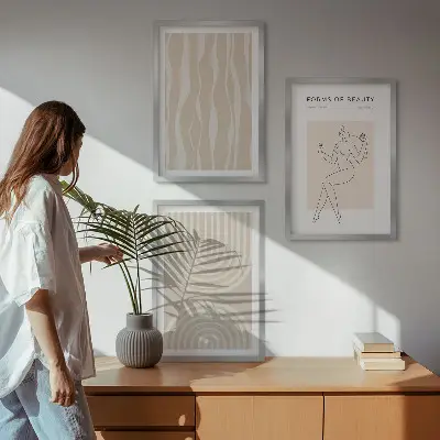 Abstraktní boho dekorace sada 3 obrazů