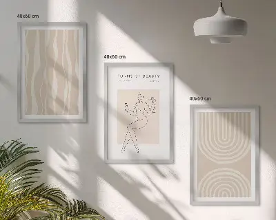 Abstraktní boho dekorace sada 3 obrazů
