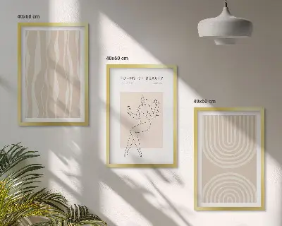 Abstraktní boho dekorace sada 3 obrazů