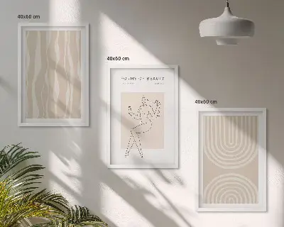 Abstraktní boho dekorace sada 3 obrazů