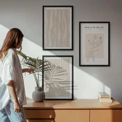 Abstraktní boho dekorace sada 3 obrazů
