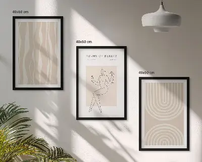 Abstraktní boho dekorace sada 3 obrazů