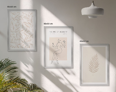 Sada obrazů do obývacího pokoje Minimalistické botanické motivy