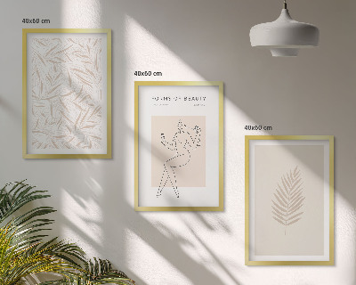Sada obrazů do obývacího pokoje Minimalistické botanické motivy