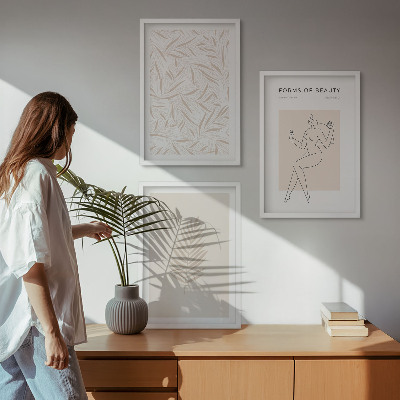 Sada obrazů do obývacího pokoje Minimalistické botanické motivy