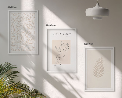 Sada obrazů do obývacího pokoje Minimalistické botanické motivy