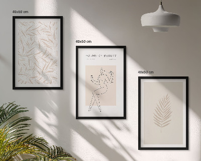 Sada obrazů do obývacího pokoje Minimalistické botanické motivy