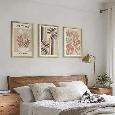 Abstraktní rostliny v pastelových barvách sada 3 obrazů