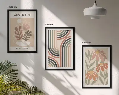 Abstraktní rostliny v pastelových barvách sada 3 obrazů
