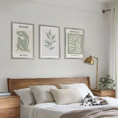 Sada obrazů do obývacího pokoje s designem akvarelu Matisse v boho stylu