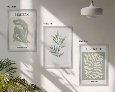 Sada obrazů do obývacího pokoje s designem akvarelu Matisse v boho stylu