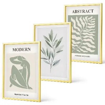 Sada obrazů do obývacího pokoje s designem akvarelu Matisse v boho stylu