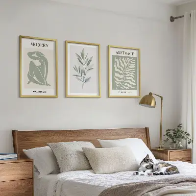 Sada obrazů do obývacího pokoje s designem akvarelu Matisse v boho stylu