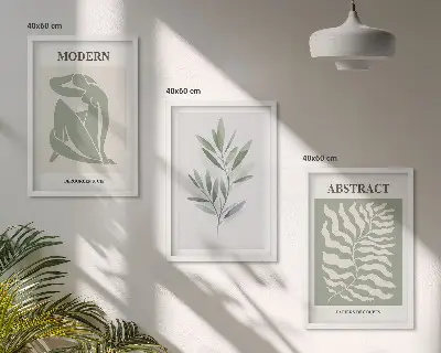 Sada obrazů do obývacího pokoje s designem akvarelu Matisse v boho stylu