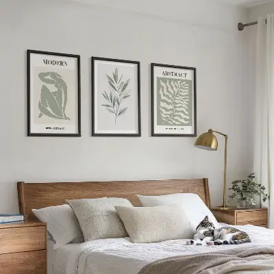 Sada obrazů do obývacího pokoje s designem akvarelu Matisse v boho stylu