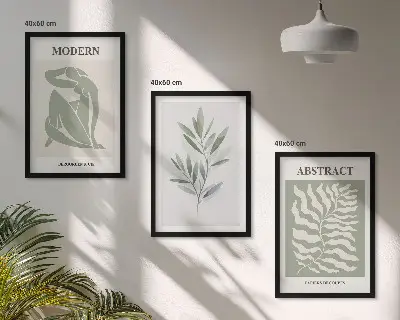 Sada obrazů do obývacího pokoje s designem akvarelu Matisse v boho stylu