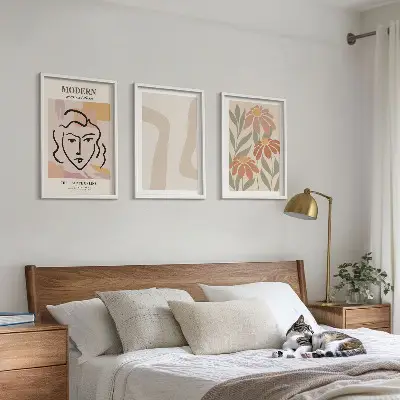 Sada obrazů do obývacího pokoje moderní abstraktní žena