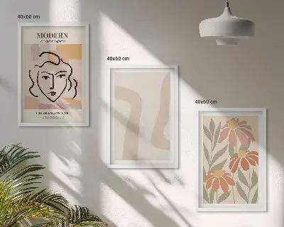 Sada obrazů do obývacího pokoje moderní abstraktní žena