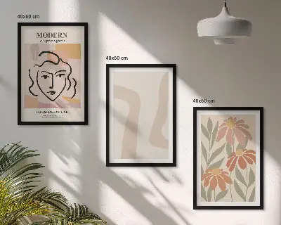 Sada obrazů do obývacího pokoje moderní abstraktní žena