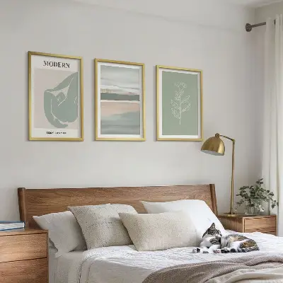 Abstraktní pastelové tvary rostlin sada 3 obrazů
