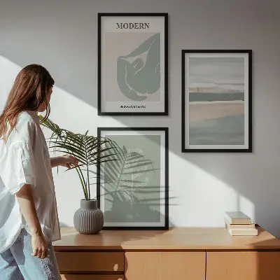Abstraktní pastelové tvary rostlin sada 3 obrazů