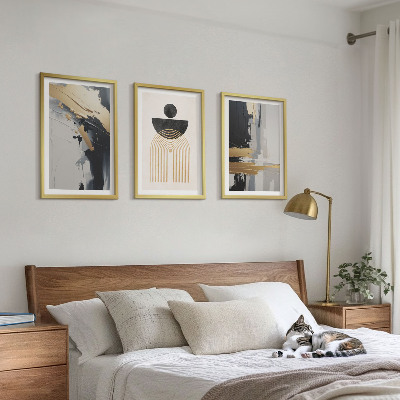 Sada obrazů do obývacího pokoje Abstraktní geometrie elegance